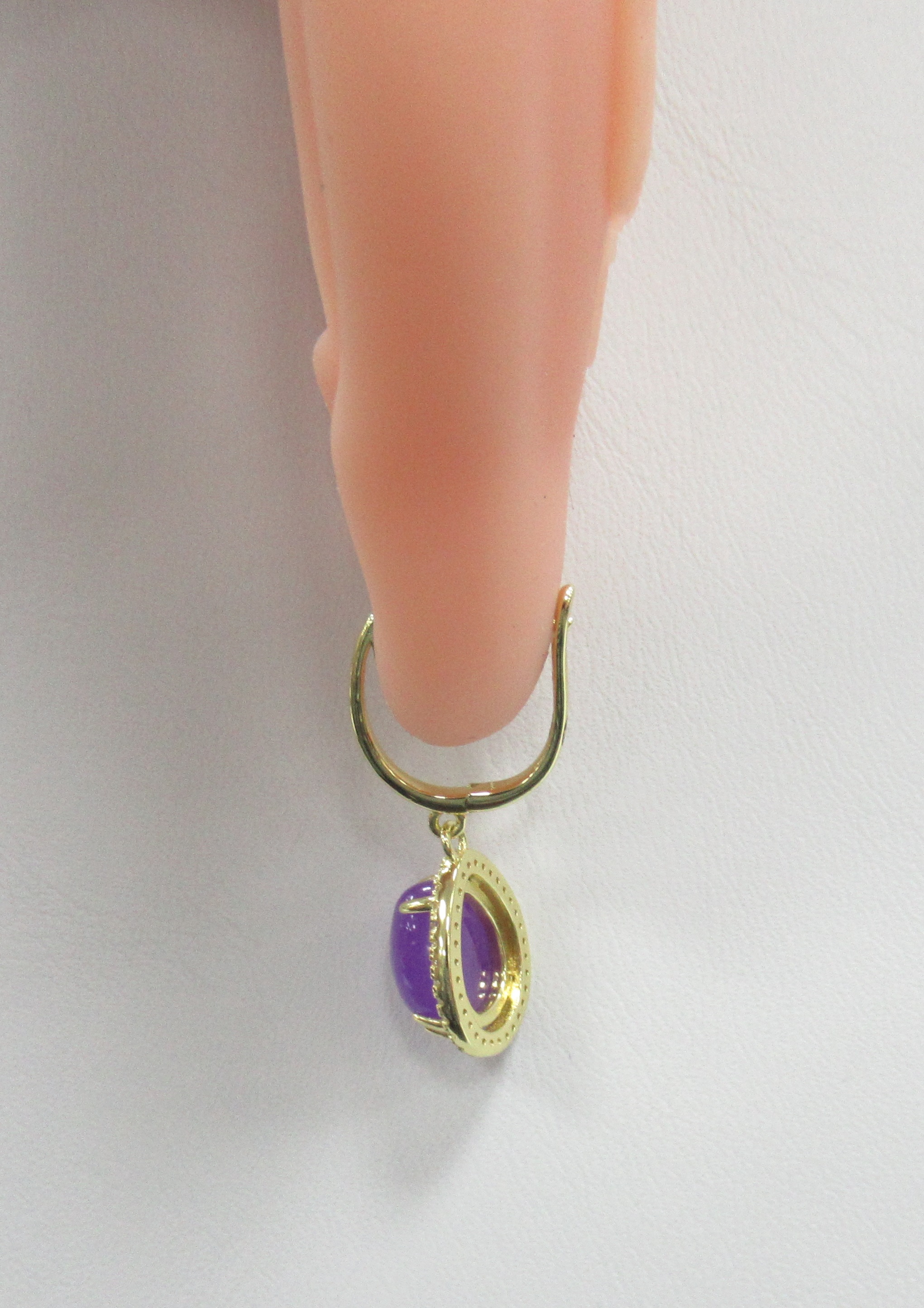 Серебряные серьги с лавандовыми жадеитами